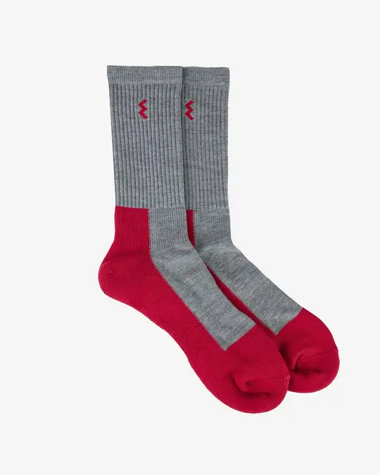 Iron Heart Women's Work Boot Socks - Grey/Red