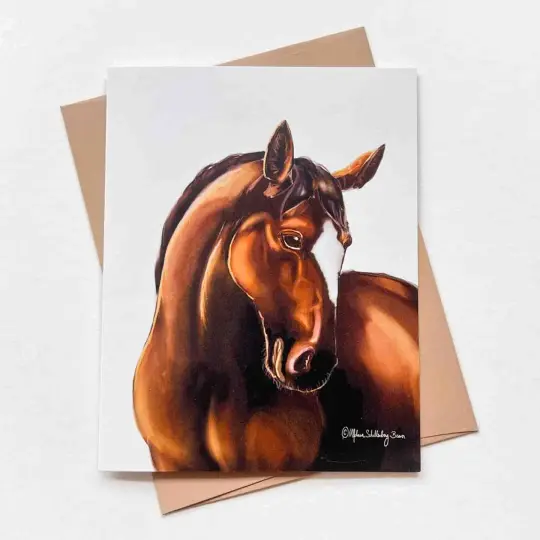 Dark Bay Horse Greeting Card