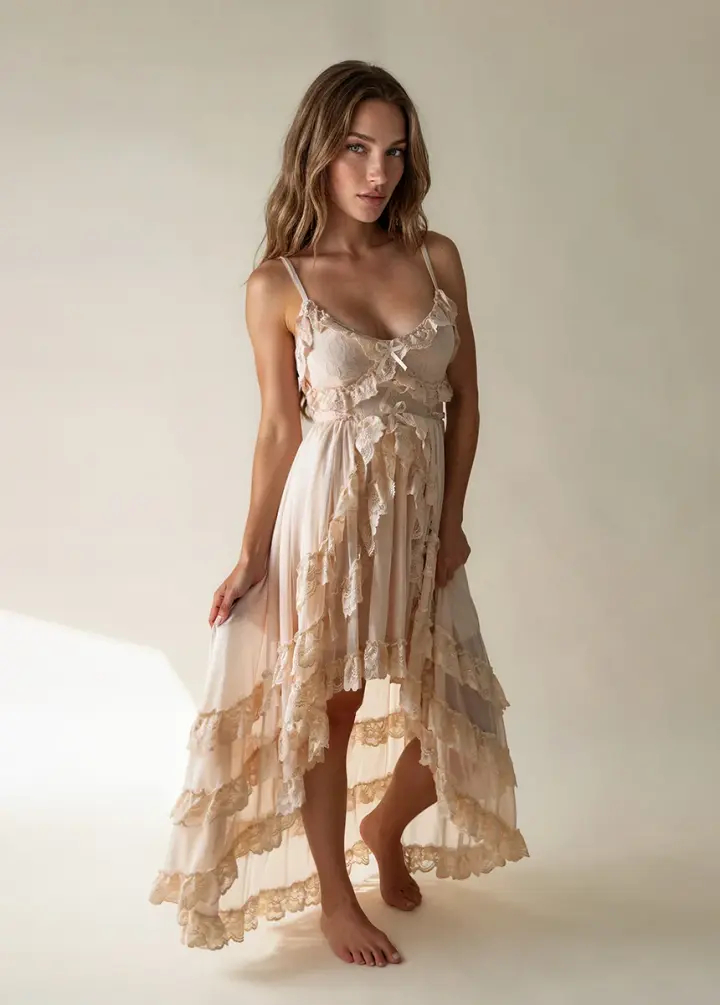 Dagala Dress in Peaches And Cream
