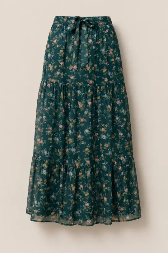 Imogen Skirt in Evergreen Elysian Vine