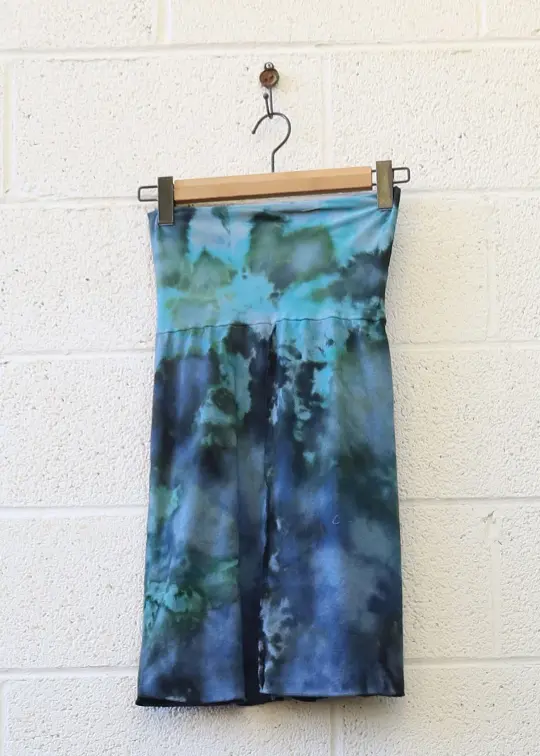 OOAK - Warrior Pencil Short Skirt / XS / MED Hemp/Organic Cotton / Ice Dye (190)
