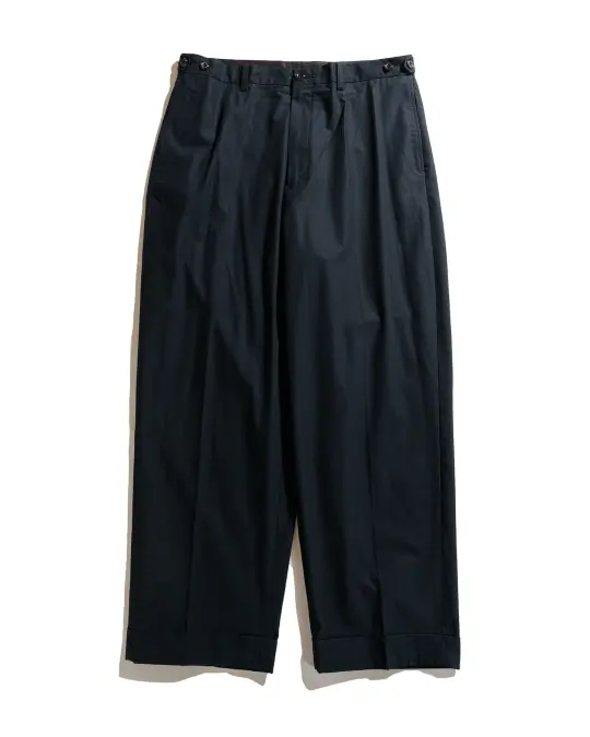 Beams Plus IVY Trousers Wide High Density Cotton Navy