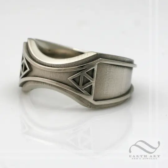 Mens Zelda Wedding Band -14k Gold yellow, white or rose