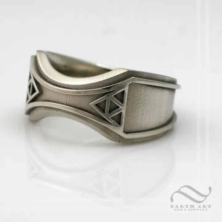 Mens Zelda Wedding Band -14k Gold yellow, white or rose