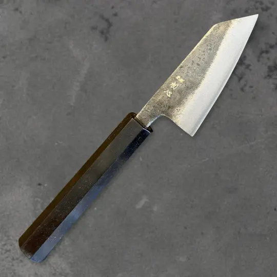Hatsukokoro Kurogane Blue #2 Kurouchi Ko-Bunka 80mm – Ebony Handle