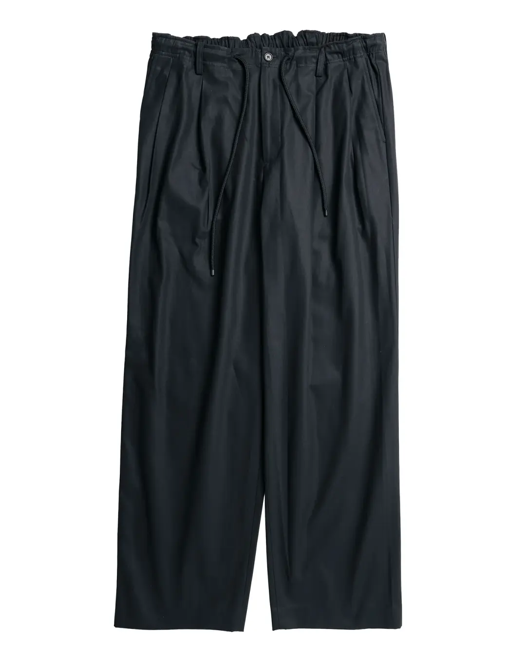 MARKAWARE Double Pleated Easy Trousers Organic Cotton Survival Cloth Black
