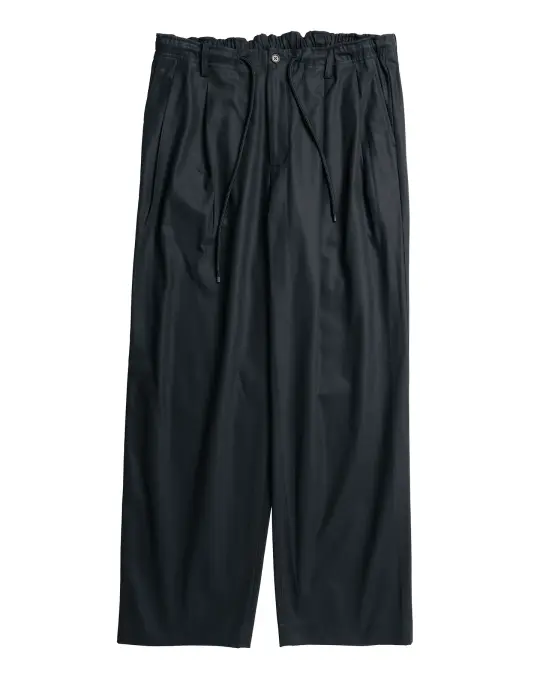 MARKAWARE Double Pleated Easy Trousers Organic Cotton Survival Cloth Black