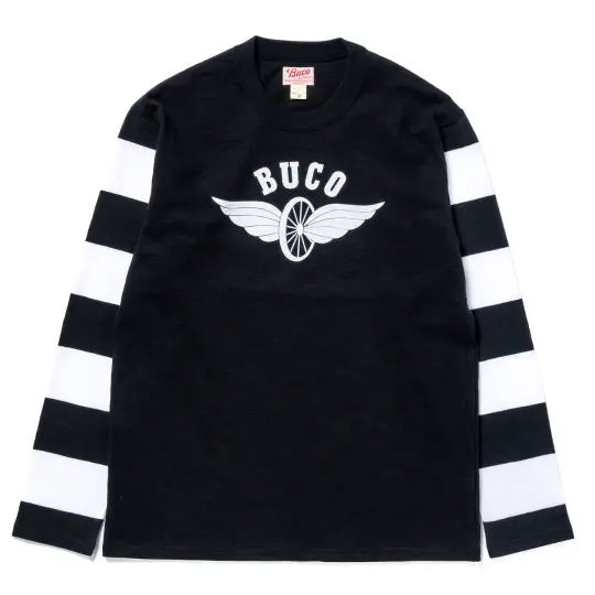 BUCO STRIPED SLEEVE TEE / FLYING WHEEL