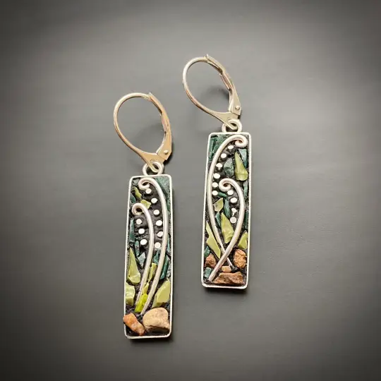 Lily of the Valley Micro Mosaic Earrings