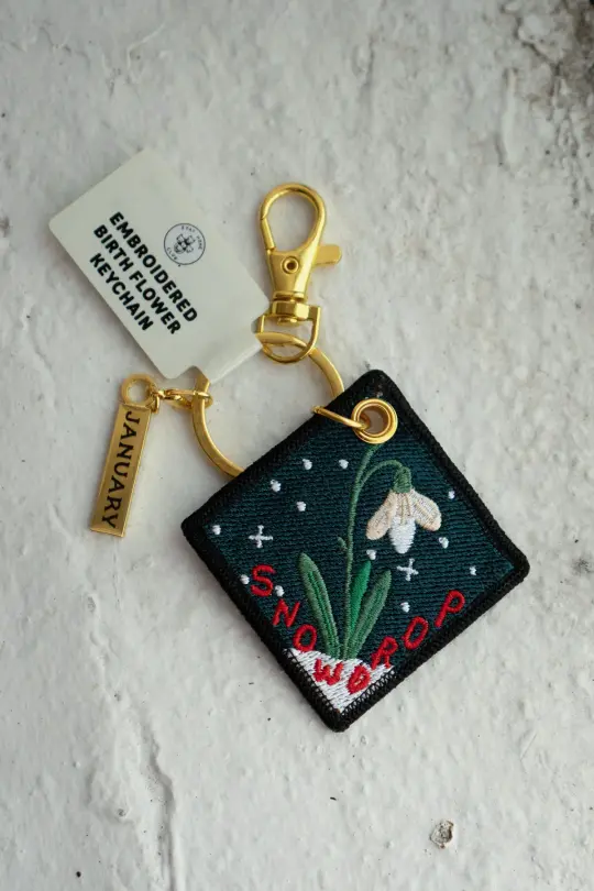 Snowdrop - January Birth Flower Keychain