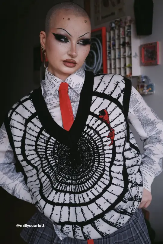 Uzumaki Spiral Oversized Knit Vest