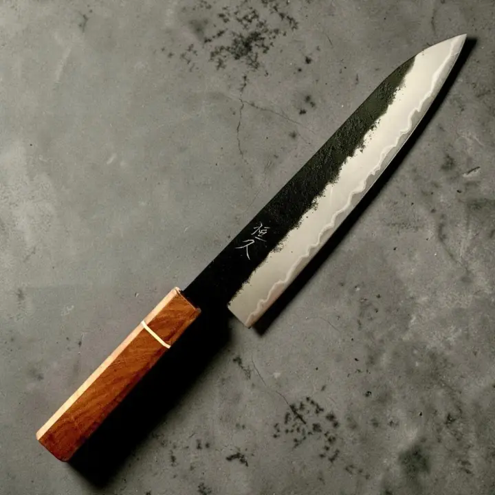 Tsunehisa AS Kuro Nashiji Gyuto 210mm with Exclusive Sanjo Walnut Handle