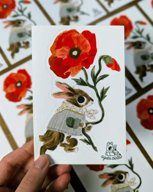 Poppy Rabbit Sticker