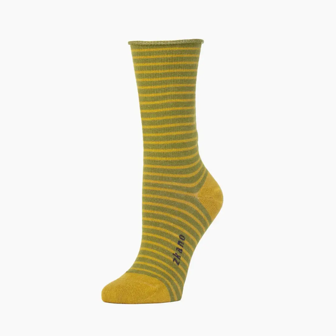 Rose Roll Top Crew Socks