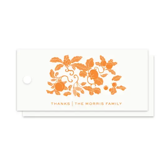Engraved Printed Holiday Tag Thanksgiving Leaves, Set of 50