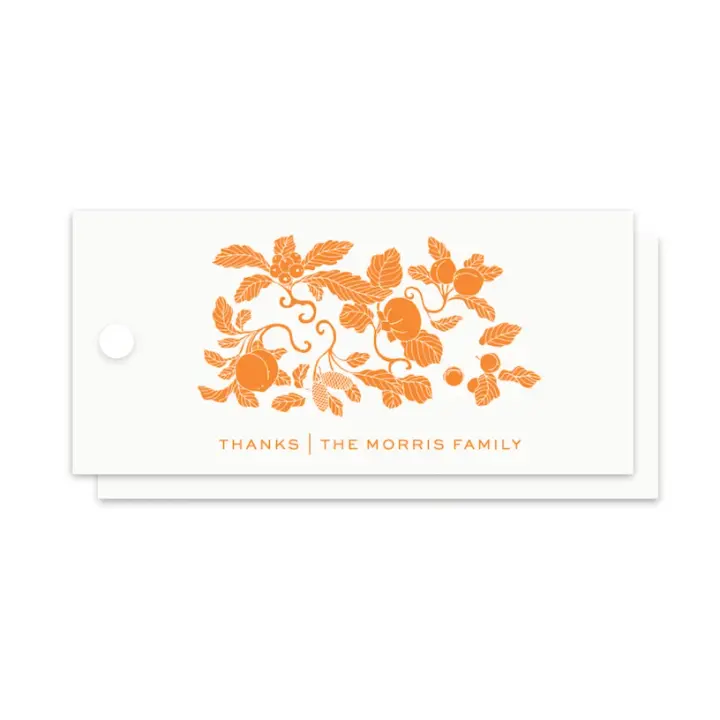 Engraved Printed Holiday Tag Thanksgiving Leaves, Set of 50