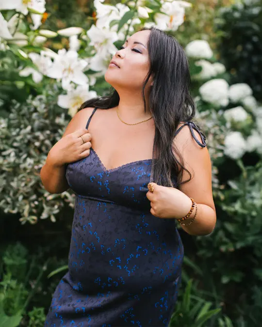 Cottage Bodycon Dress (Navy)