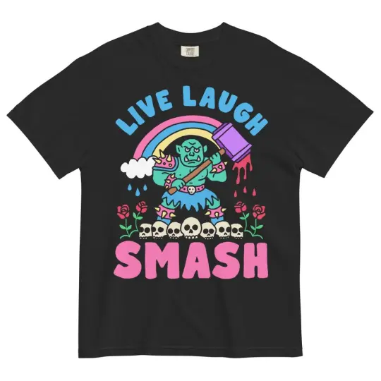 Live laugh smash tshirt (black)
