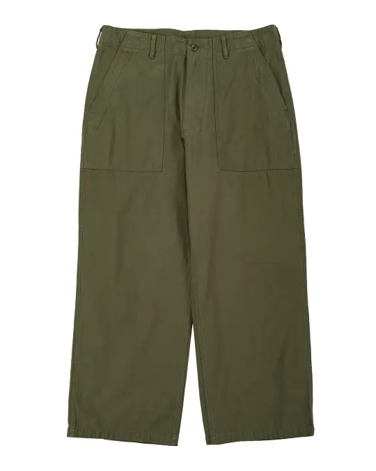 Beams Plus MIL Utility Trousers Reversed Sateen Olive Green