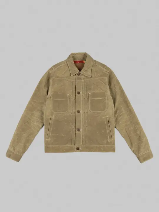 Freenote Cloth Riders Jacket Waxed Canvas Tobacco Tumbleweed Red Interior