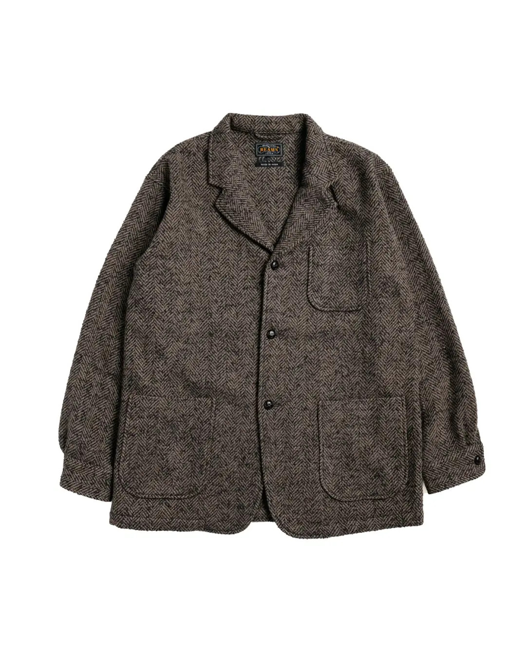 Beams Plus 4B Cuffs Jacket Herringbone Brown