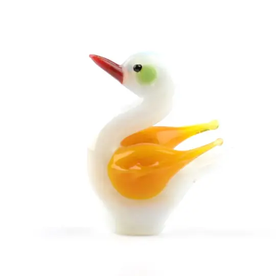 White Duck Glass Figurine