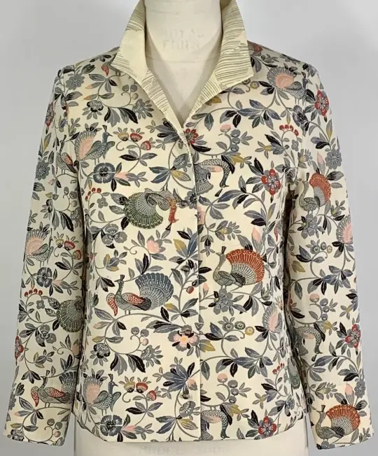Cream with Peacocks Hitoe