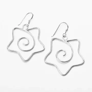 Silver Stars and Swirls Earrings