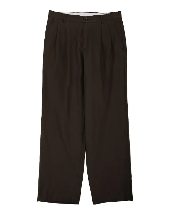 Norse Projects Hestur Relaxed Cotton Linen Twill  Pleated Trouser Delicioso Brown