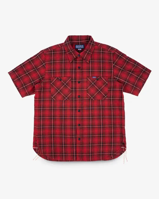 5oz Selvedge Short Sleeved Work Shirt - Red Vintage Check
