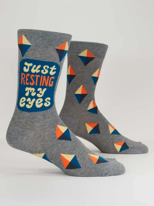 Just Resting My Eyes Blue Q Socks - Men's