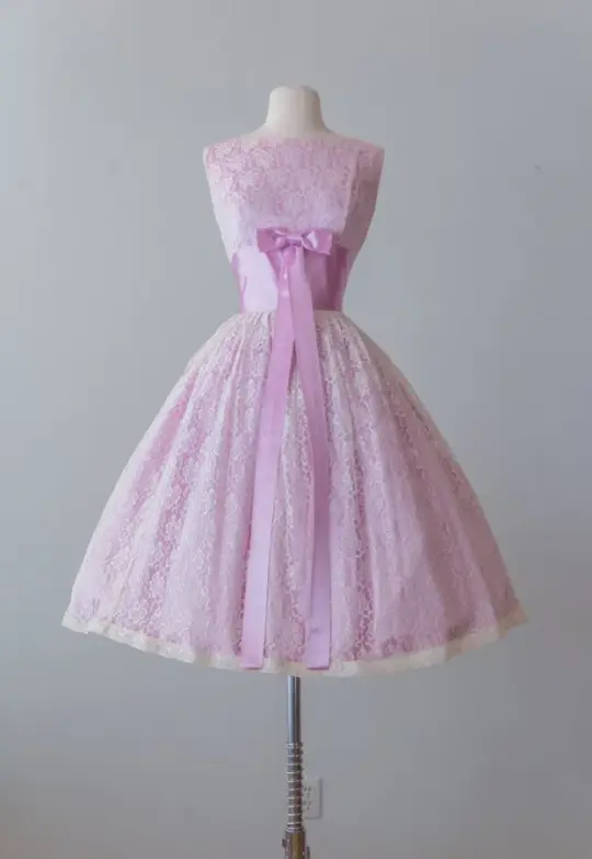 Pretty Pink Homecoming Dress ,Lace Bow Decor Corset Short Prom Dress RS1258