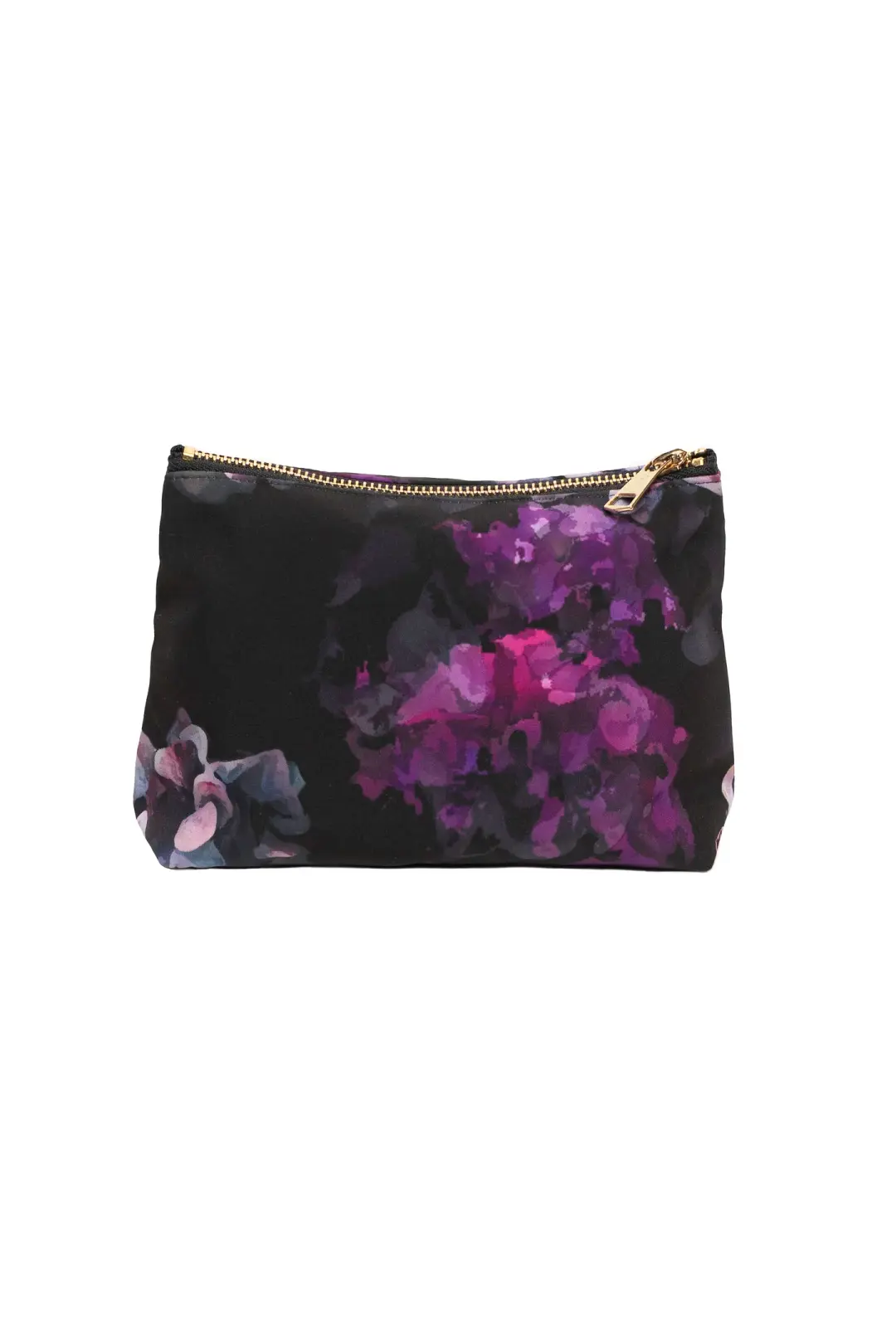 Black And Purple Floral Makeup Bag | Hortense