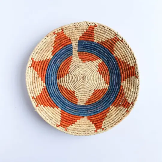 Flat Pakistani Basket with Orange and Blue Star