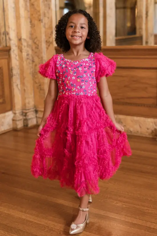 Mini Cressida Dress in Merry Magenta
