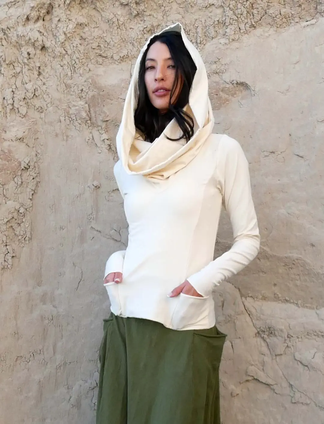 Super Cowl Perfect Pockets PENCIL Cropped Shirt