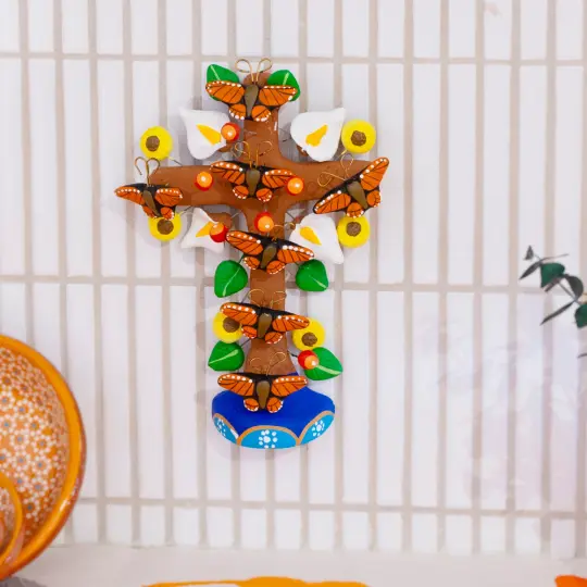 Tree of Life Clay Wall Cross