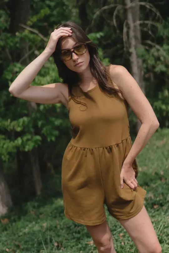 Marianne Romper in Almond