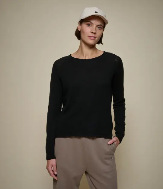 Lightweight Merino Wool-Cashmere-Silk Raglan Sweater