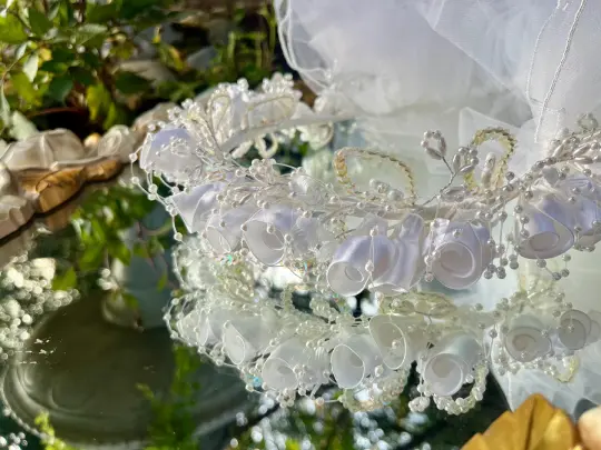 Fairy Flower Crown With Layered Short Veil