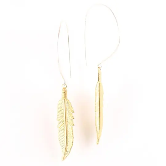 Golden Feather earrings