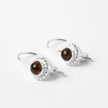 Small & Dainty Amber & Silver Earrings