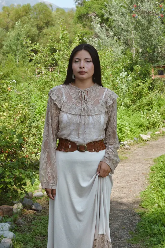 Pre-Order Victorian Lace Blouse in Cremello