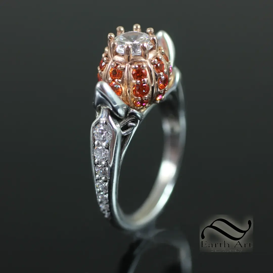 Cinderella Pumpkin Ring Sterling and Rose gold