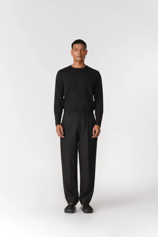 MID WAIST TAPERED PANTS