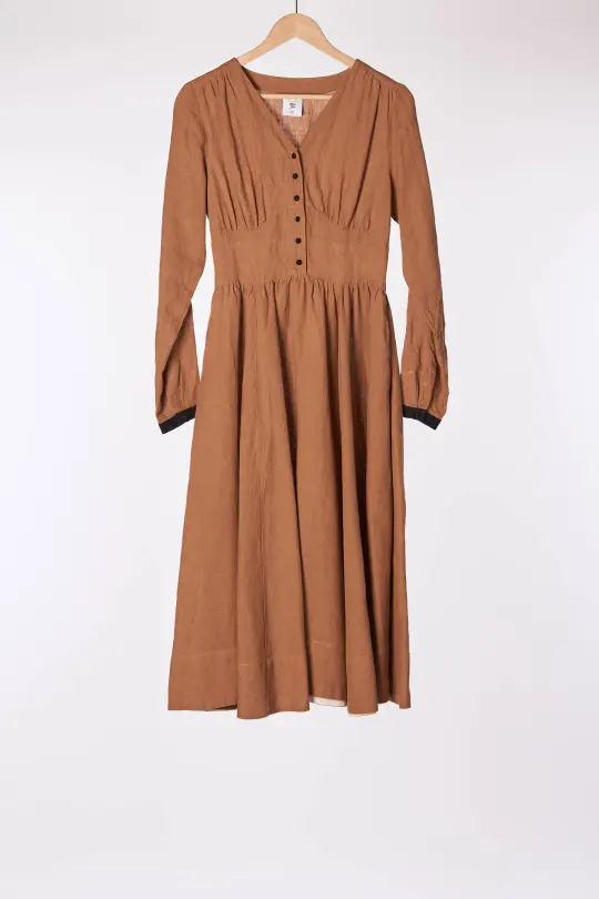 Diane Dress, Long Sleeve, Walnut Brown