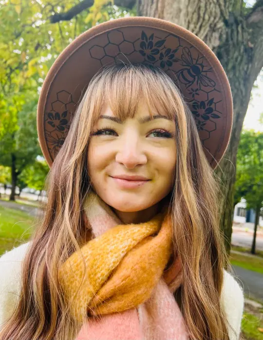 Caramel Honeycomb Vegan Felt Wide Brim Hat