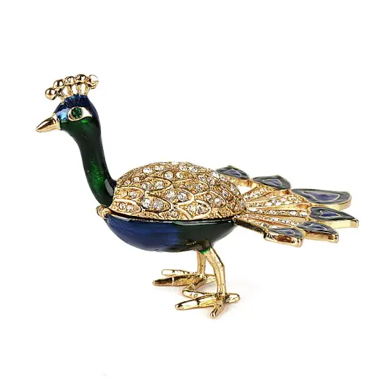 Colorful Peacock Trinket Box