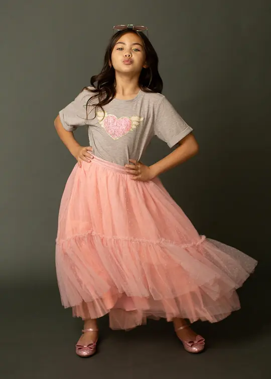 Sacred Heart Tee in Heather Light Taupe