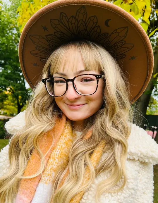 Caramel Moonlight Crystals Vegan Felt XL Wide Brim Hat